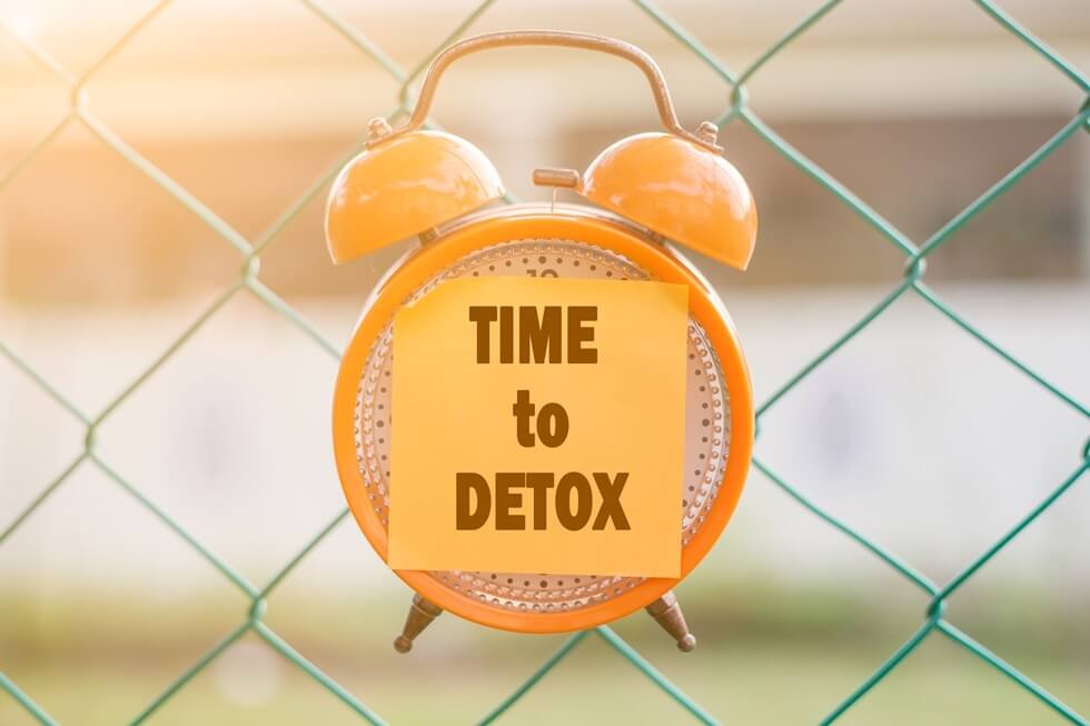 Sat budilica na kojem piše "vrijeme za detox".