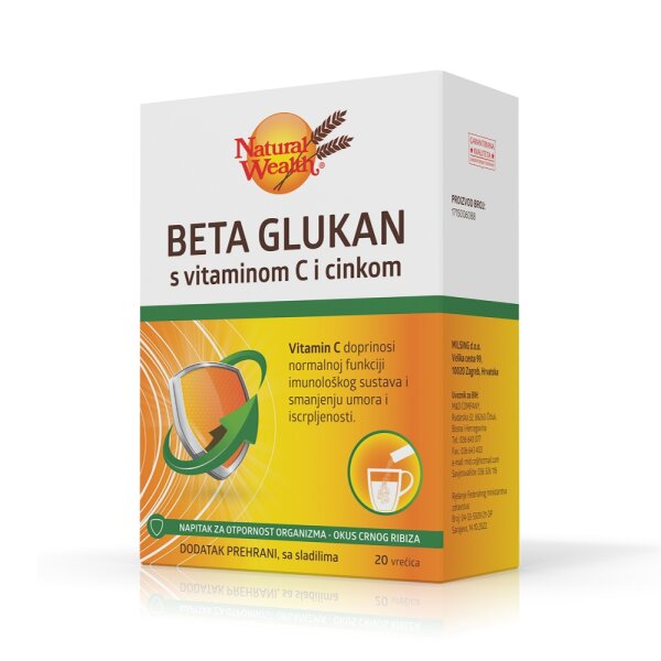 Natural Wealth Beta glukan s vitaminom C i cinkom 20 vrećica