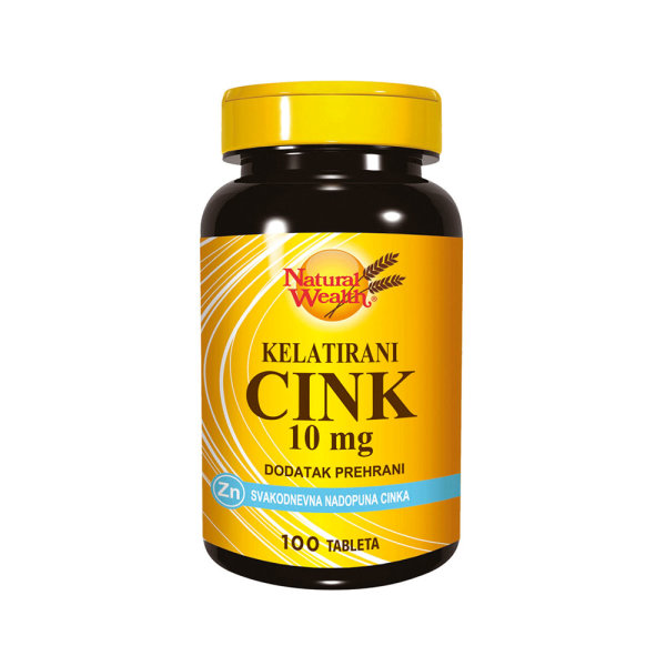 Natural Wealth Cink kelatirani 10 mg 100 tableta