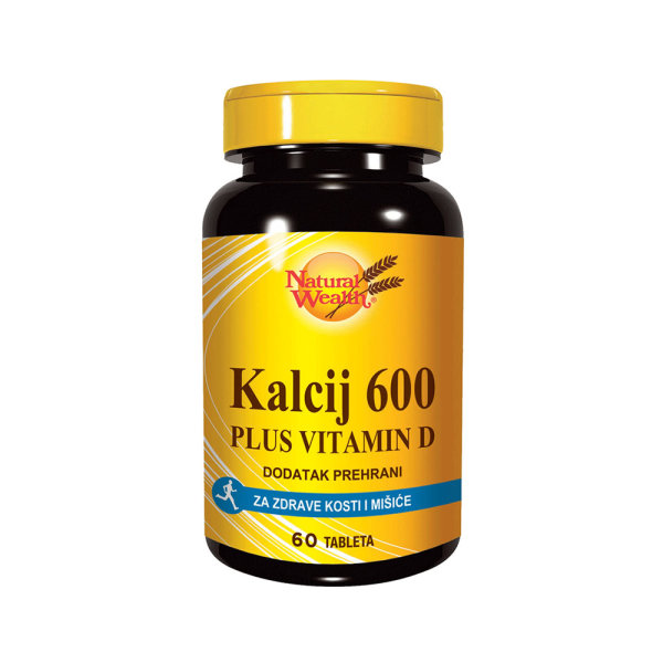 Natural Wealth Kalcij 600 + vitamin D 60 tableta