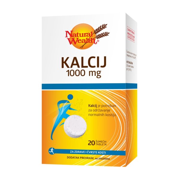 Natural Wealth Kalcij 1000 mg 20 šumećih tableta