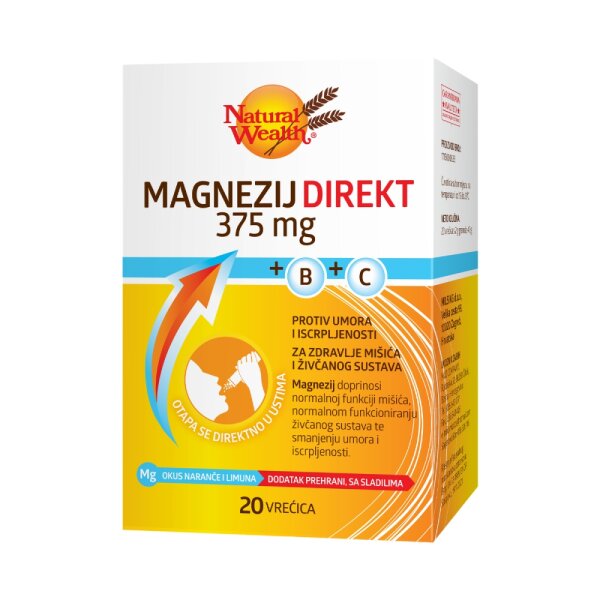 Natural Wealth Magnezij 375 mg +B+C 20 vrećica