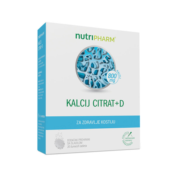 NutriPharm Kalcij citrat + D 30 šumećih tableta