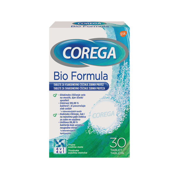 Corega Bio formula za čišćenje proteza 30 tableta
