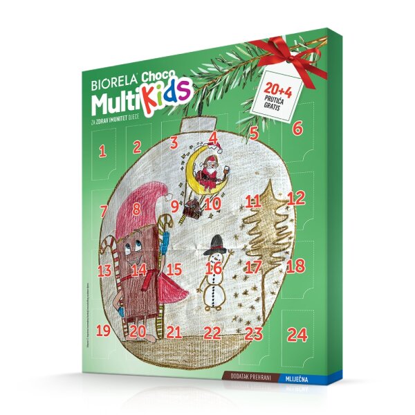 Biorela Choco multi kids Adventski kalendar 24 prutića