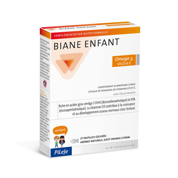 Pileje Biane Enfant omega-3 s vitaminima D i E 27 pastila