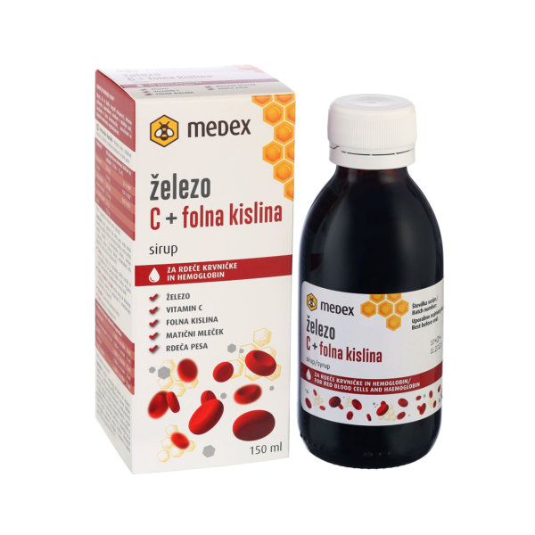 Medex željezo, vitamin C i folna kiselina sirup 150 ml
