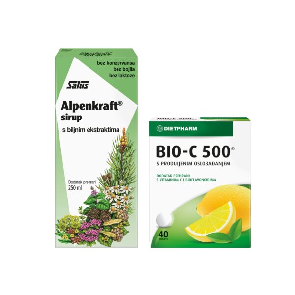 Dietpharm Alpenkraft sirup za kašalj 250 ml + Bio C tablete gratis