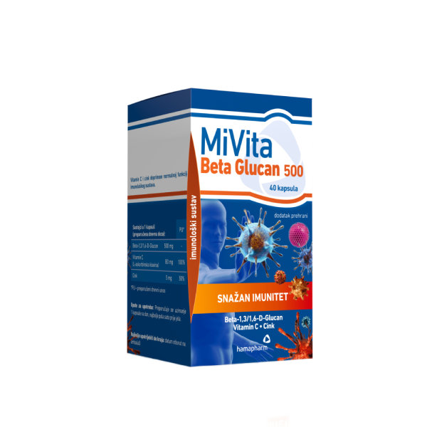 Hamapharm MiVita Beta glucan 500 40 kapsula