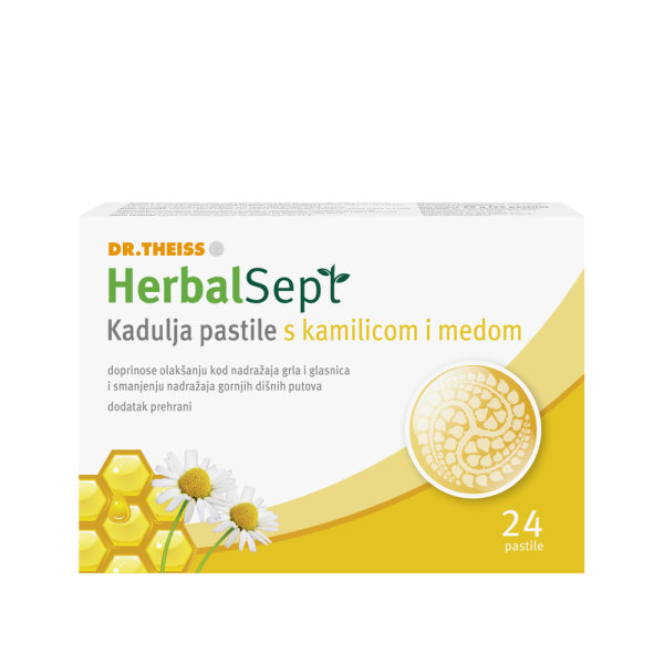 HerbalSept Kadulja pastile s kamilicom i medom 24 pastile