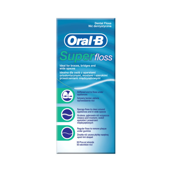 Oral-B Zubni konac super floss 50 trakica