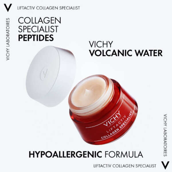 Vichy Liftactiv Collagen Specialist noćna krema za korekciju bora, čvrstoću i blistavost kože 50 ml