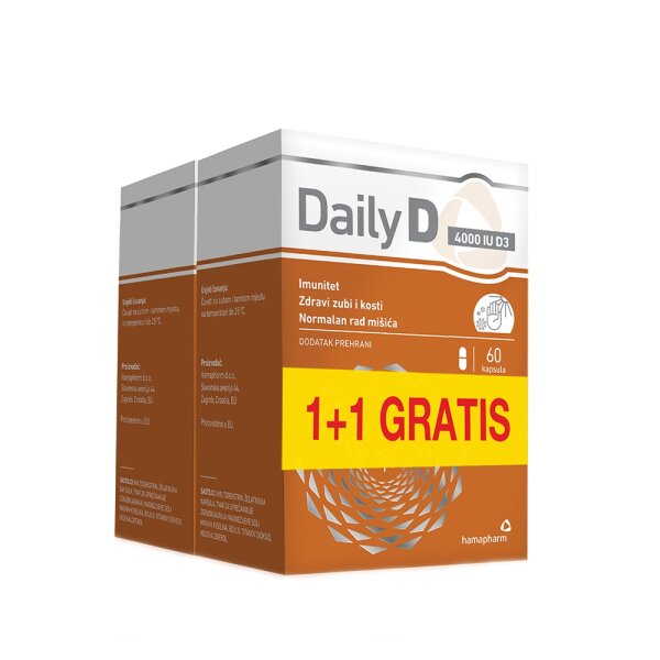 Hamapharm Daily D3 4000 IU 60 kapsula 1+1 gratis