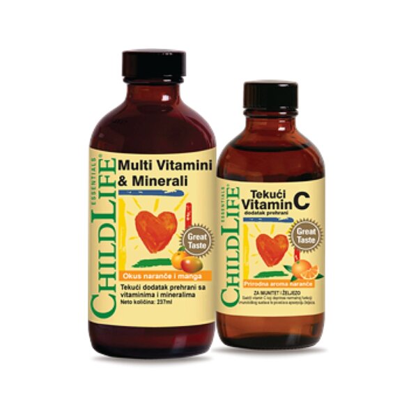 ChildLife Multivitamini i minerali tekući dodatak prehrani 273 ml + ChildLife Vitamin C tekući dodatak prehrani 118,5 ml