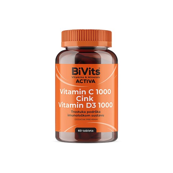 BiVits Aktiva Vitamin C, Vitamin D i Cink 60 tableta