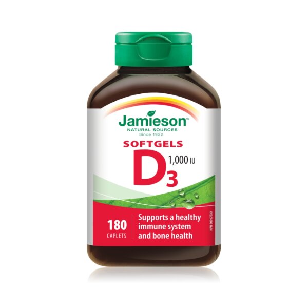 Jamieson vitamin D 1000 IU, 180 kapsula