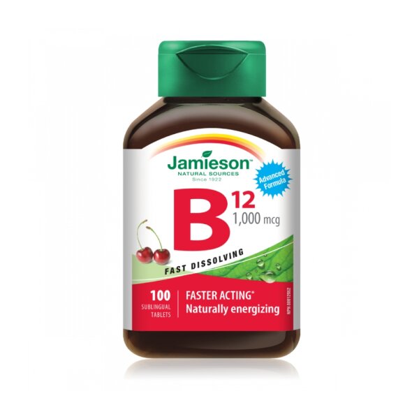 Jamieson vitamin B12 1000 μg, 100 tableta za žvakanje