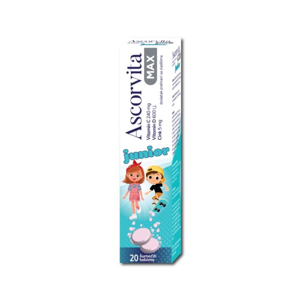 Ascorvita Max Junior 20 šumećih tableta