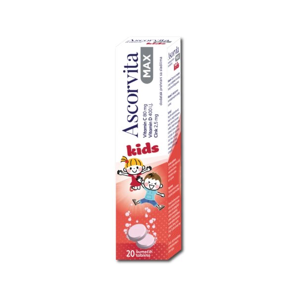 Ascorvita Max Kids 20 šumećih tableta