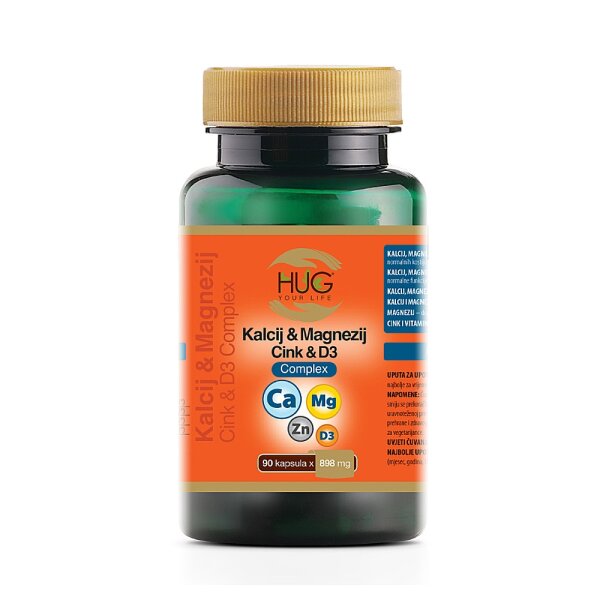 HUG Your life Kalcij, magnezij, cink, vitamin D3 complex 90 kapsula